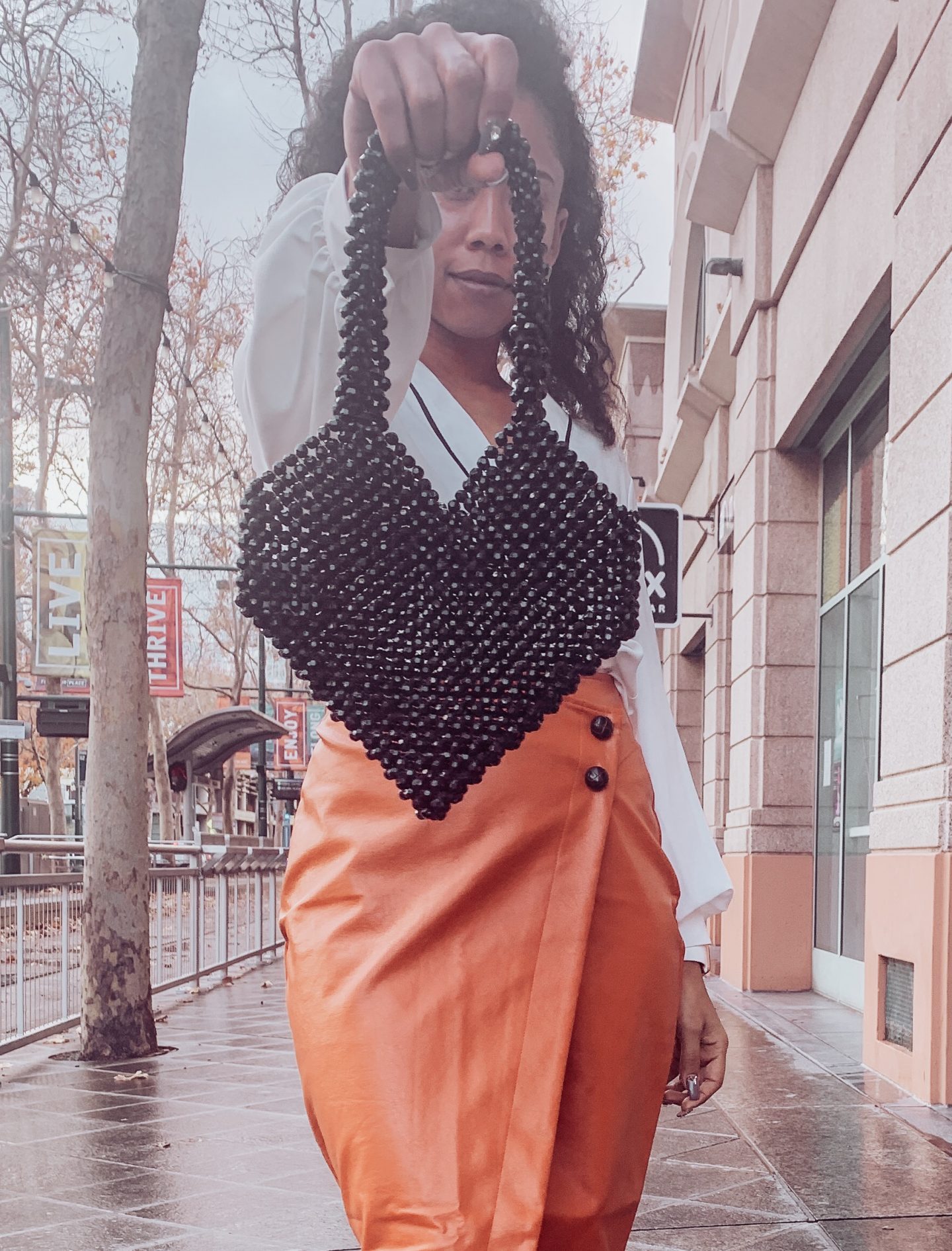 Modcloth Beaded Heart Shaped Bag