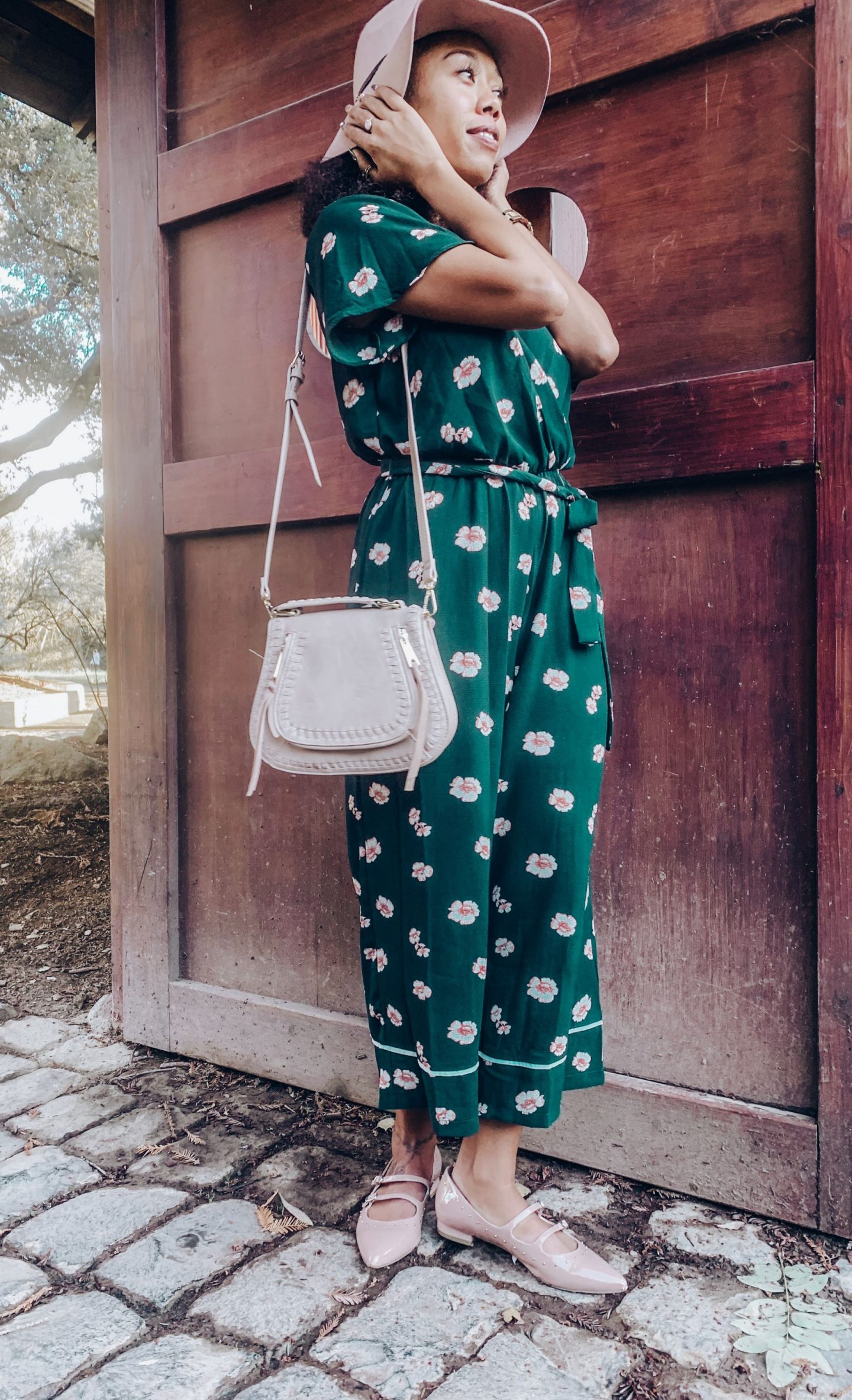 Francescas – Eleena Floral Waist Tie Jumpsuit