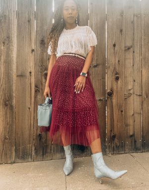 Spring Transition Polka Dot Maxi Skirt