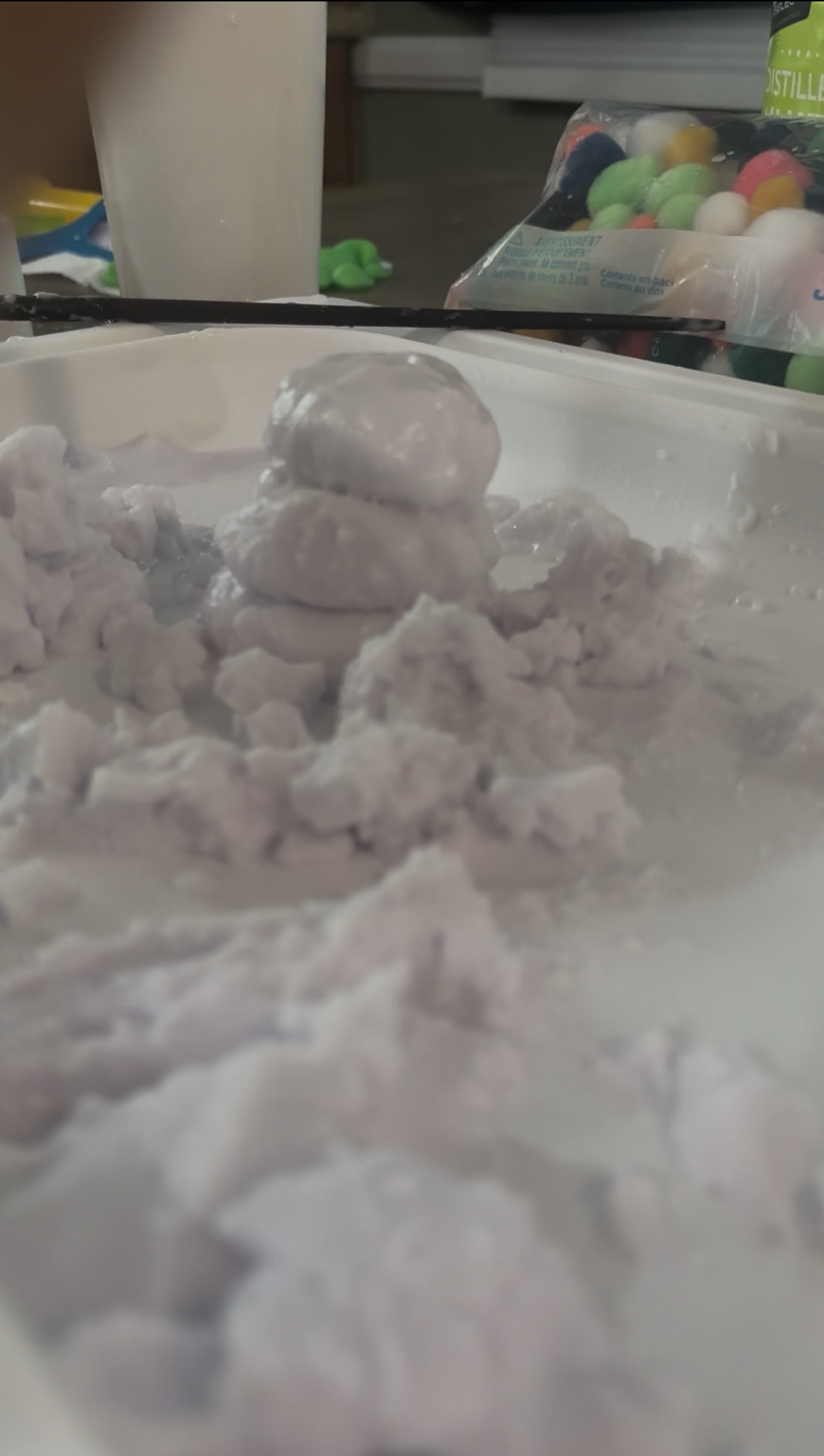 Melting snow man stem activity for toddlers
